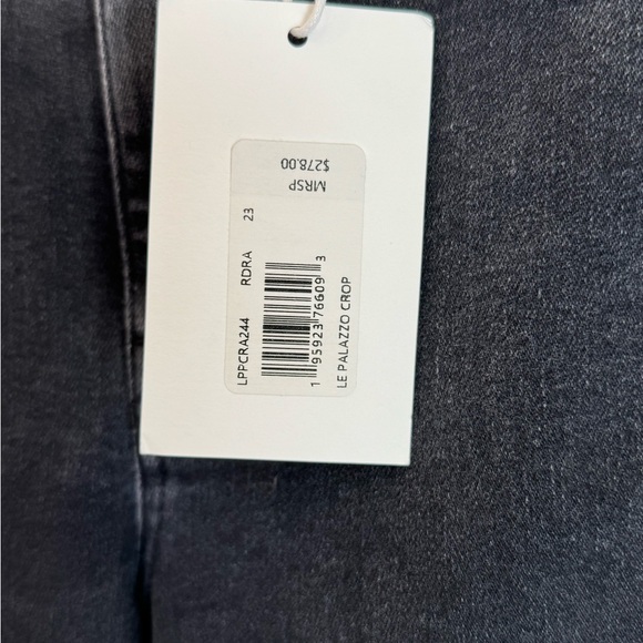 FRAME Le Palazzo Crop Wide-Leg Black Jeans in Radio Raw After - Picture 4 of 4